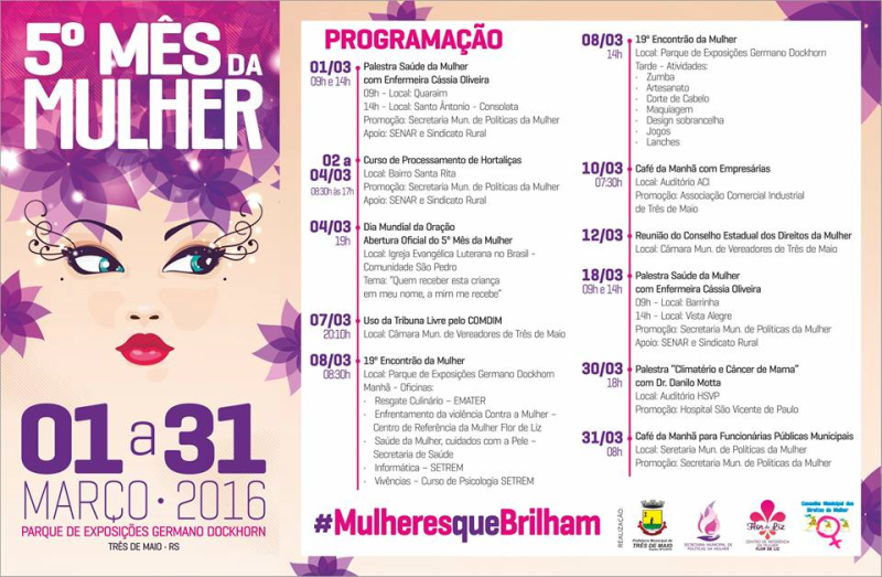 SECRETARIA DE POLÍTICAS DA MULHER REALIZA 5º MÊS DA MULHER